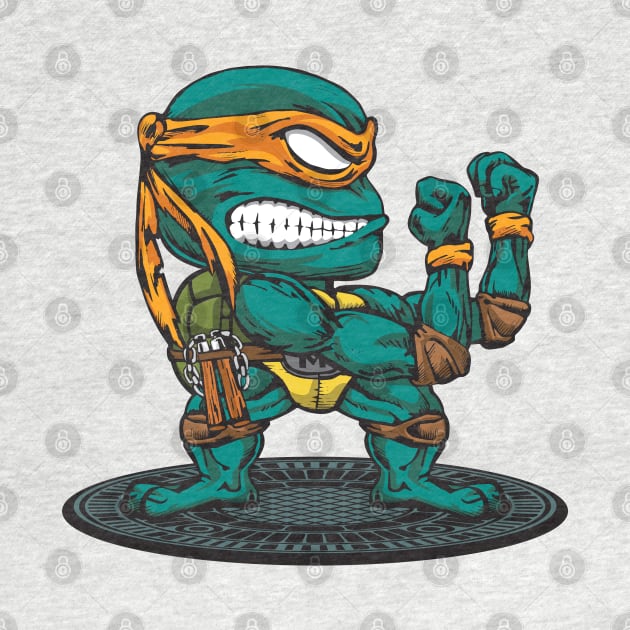 FIGHTING TURTLE MICHAELANGELO by MatamorosGraphicDesign